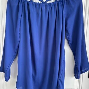 Relaxed Blue 3/4 Sleeve Blouse